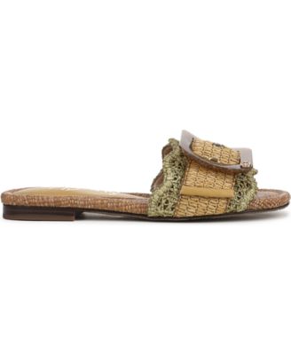 Women's Bambi Raffia Buckle Slide Sandals