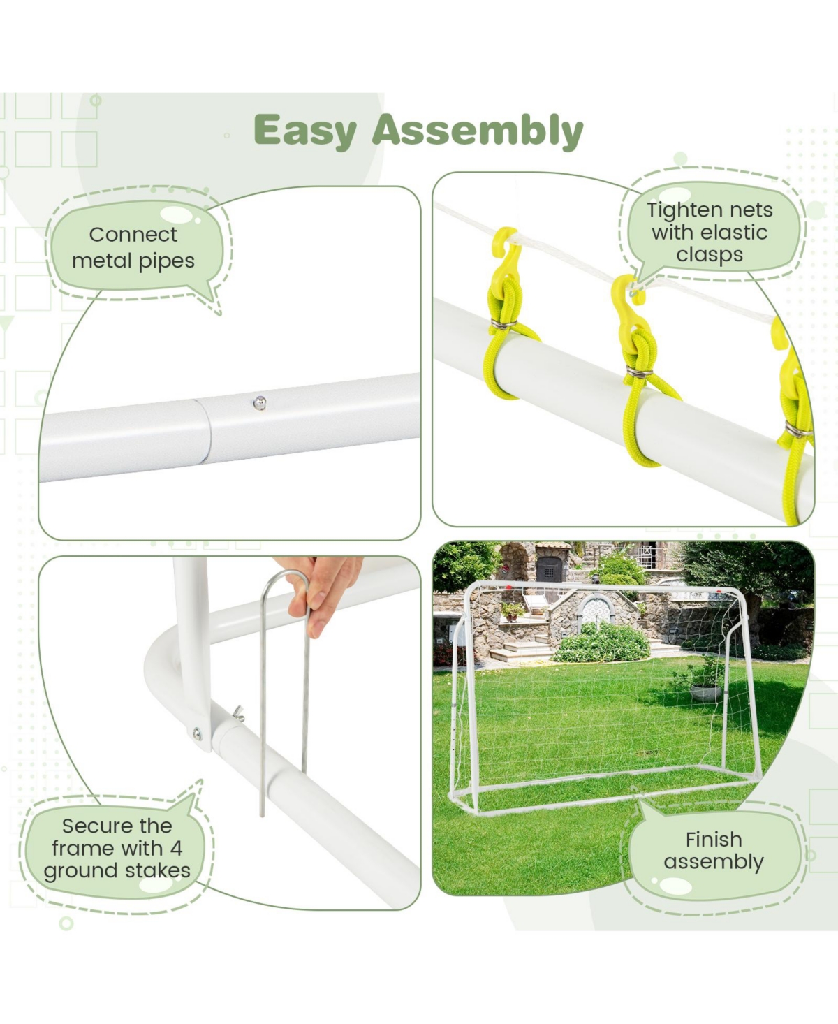 Givimo 2-in-1 Kids Soccer Rebounder and Soccer Goal with Adjustable Height