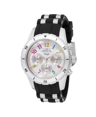 Women's Quartz Angel Watch – White Strap, Round Case Diameter 38mm