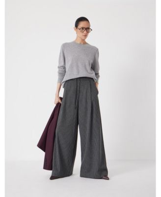 Women's Pinstripe Wide Leg Jogger