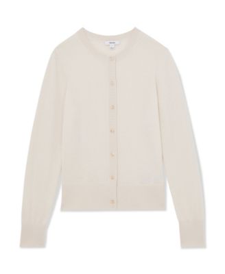 Women's Wool-Blend Crew-Neck with Cashmere Cardigan Sweater