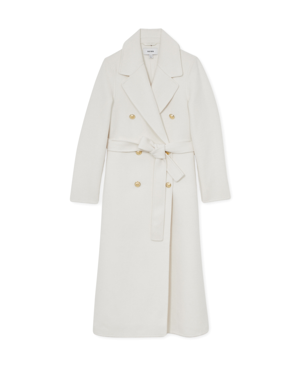 Reiss Women's Double-breasted Blindseam Wool-blend Coat In White