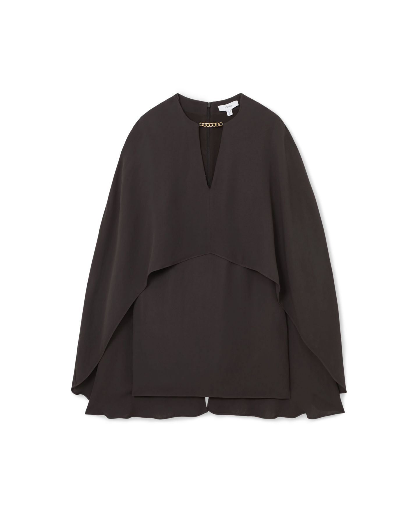 Женское платье REISS Cassidy Chain-Detail Cape Mini, цвет: Виноградный — фото 6