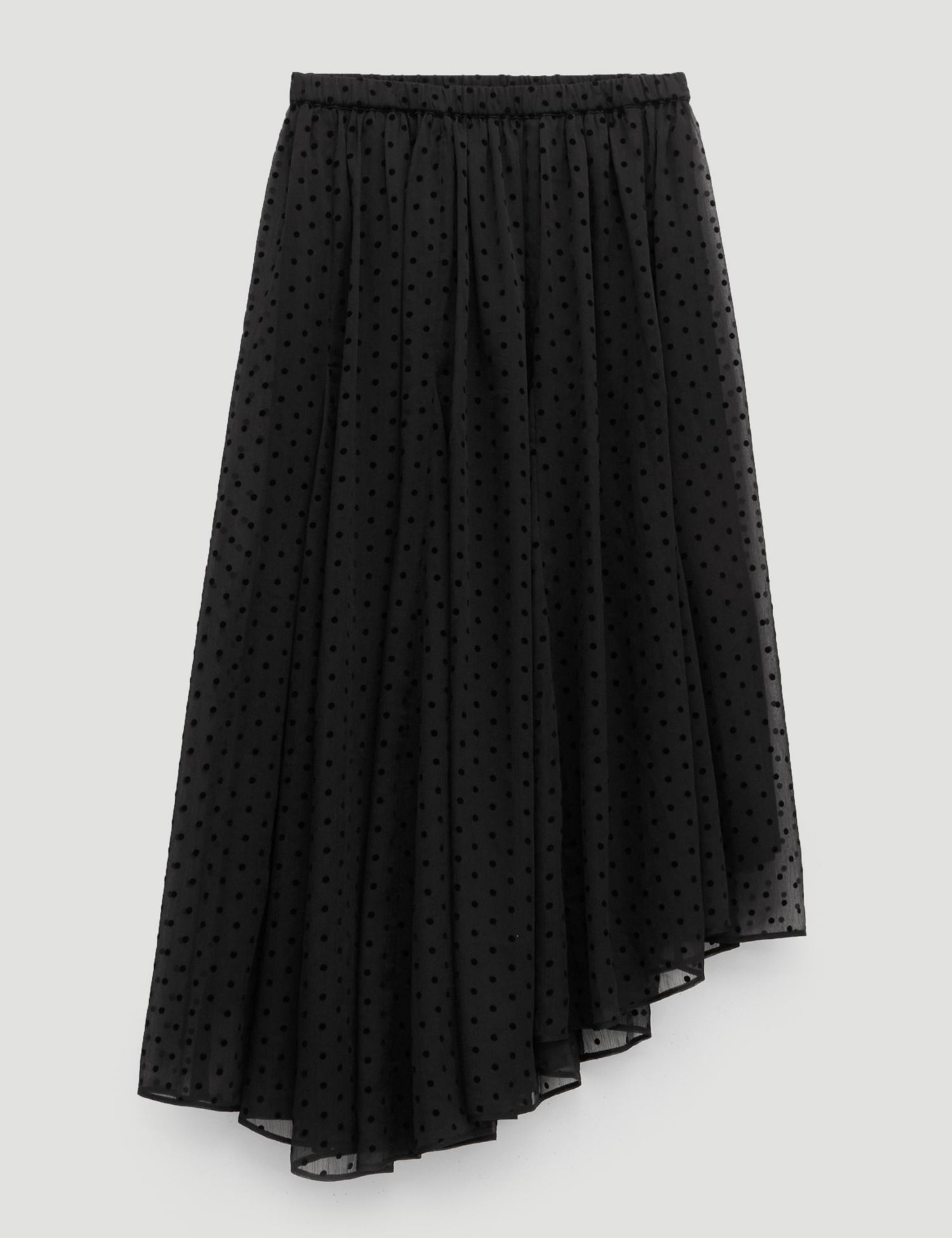 Women's Asymmetrical Flocked Spot Skirt