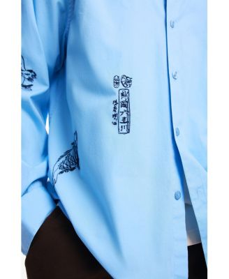 Men's Shirt with carp drawings