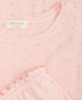 Women's Pointelle Top & Bloomer Shorts Pajamas, 2-Piece Set