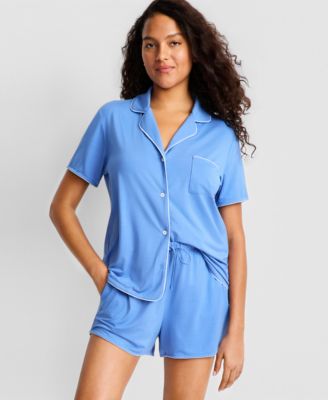 Women's Fluid Knit Notched-Collar Pajama Set  XS-3X