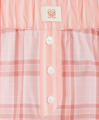 Women's Rest Plaid Poplin Pajama Boxer Shorts