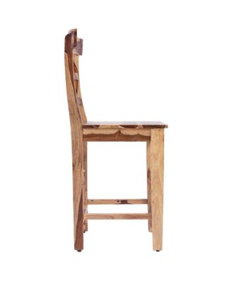 Taos Solid Sheesham Wood Counter Chair, Natural (Set of 2)