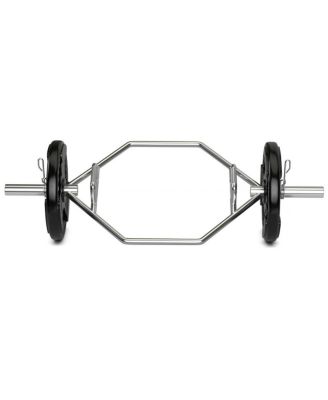 56 Inch Olympic Hexagon Deadlift Trap Bar with Folding Grips Powerlifting