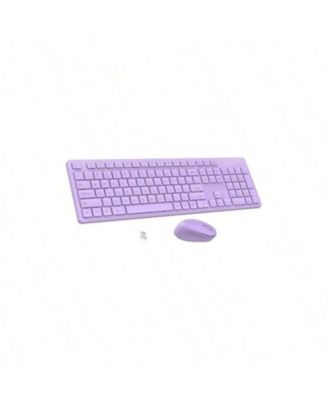 Wireless 2.4GHz Silent Full-Size Keyboard and Mouse Combo with 2-in-1 Receiver for Laptop