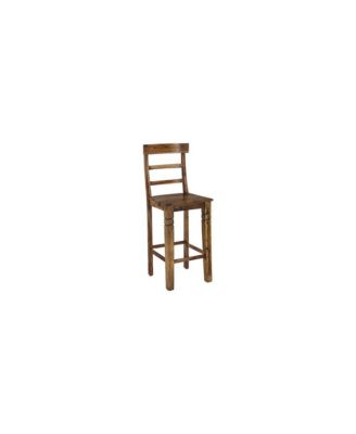 Taos Solid Sheesham Wood Bar Stool, Brown (Set of 2)