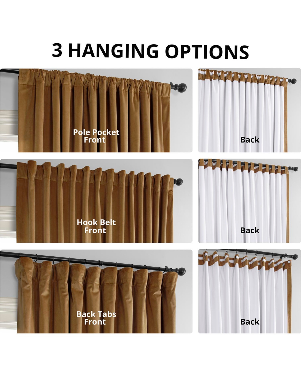 Half Price Drapes Amber Gold Signature Extra Wide Velvet Blackout Curtain