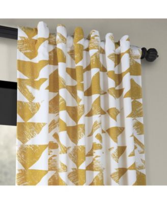 Geometric Printed Cotton Room Darkening Curtain