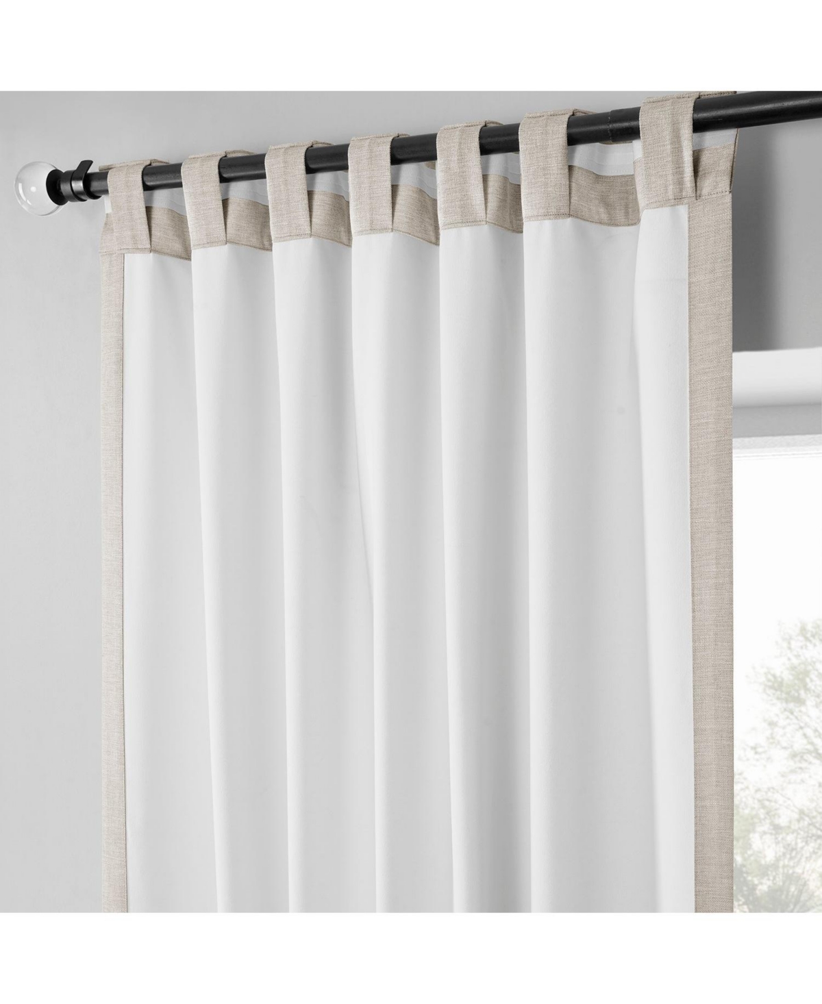Half Price Drapes Boho Chic Faux Linen Blackout Curtain Pair (2 Panels