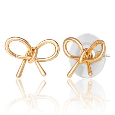 Gold-Tone Bow, Butterfly & Pearl Stud & Hoop Earring Set, 12 Pairs