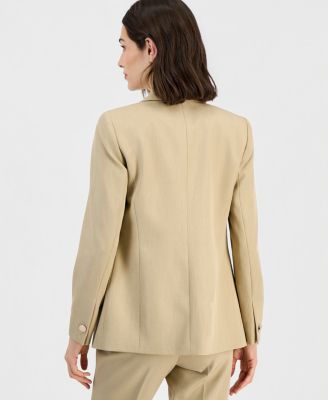 Women's Faux Double-Breasted Open-Front Jacket 