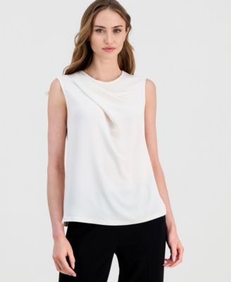 Women's Sleeveless Pleated Asymmetrical Top