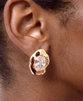 Molten Glow Crystal Stud Earrings