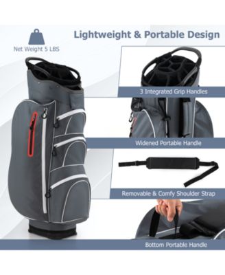 9.5 Inch Lightweight Golf Cart Bag with 15 Way Top Dividers