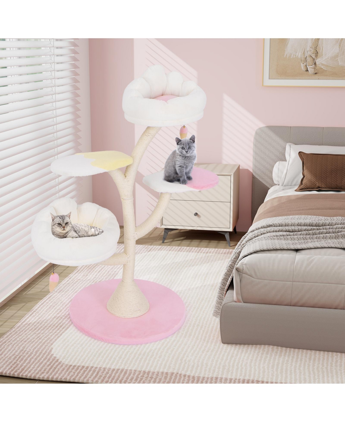 Skonyon Multi-Layer Cat Tree Cat Tower with 2 Cat Perches 2 Platforms