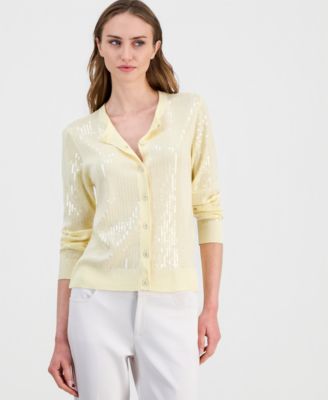 Women's Button-Front Sequin Cardigan