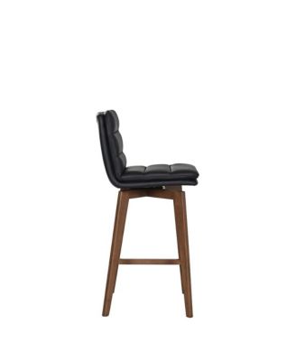 Castor Genuine Leather Counter Chair, Gray