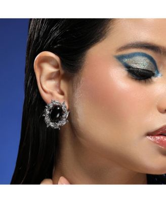 Women's The Victorian-Foliage Stud Earrings - Metallic Silver