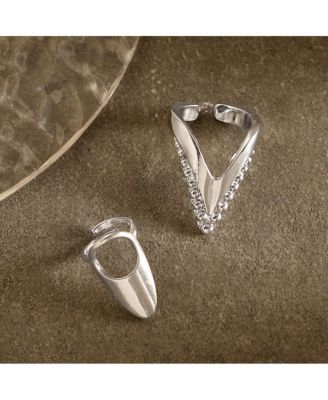 Women's The Piercer Nail Rings - Metallic Silver (Set Of 2)