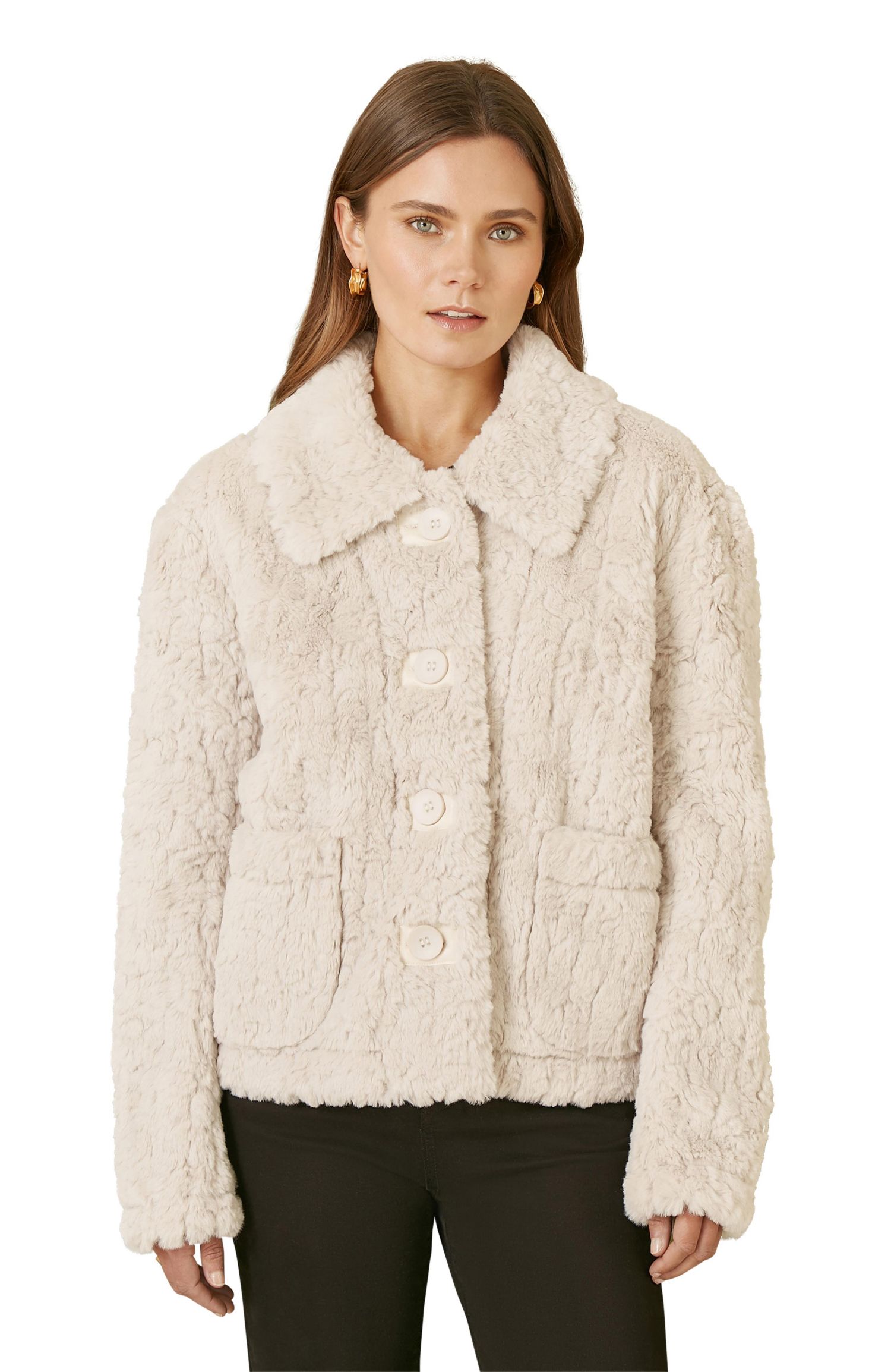 Women's Textured Faux Fur Jacket