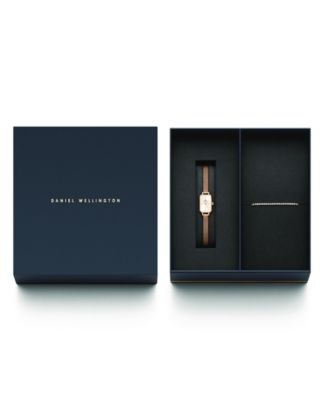 Women's Analog Rose Gold-Tone Stainless Steel Watch Set, 18mm