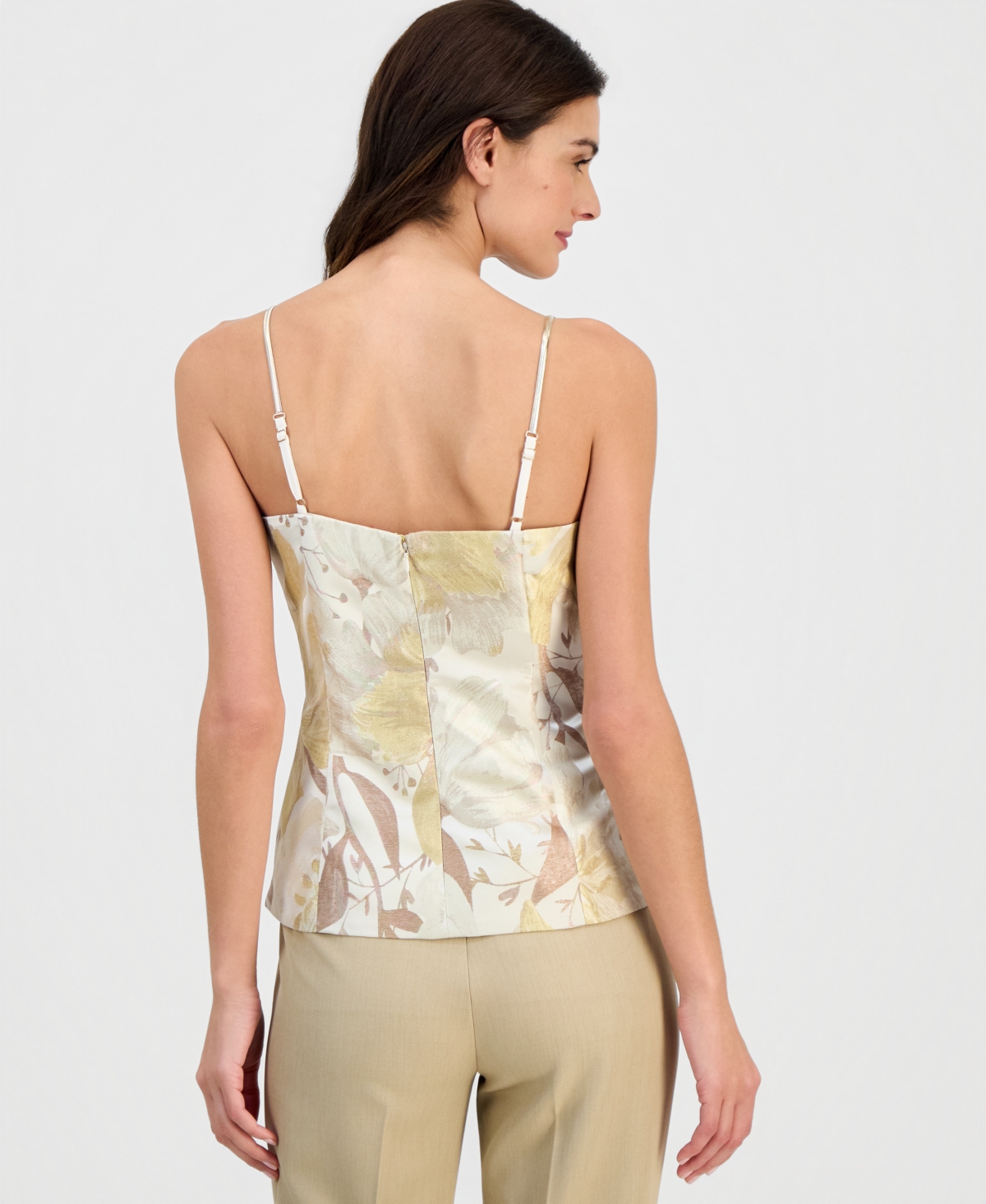 Anne Klein Women's Jacquard Chain-Strap Bustier Top