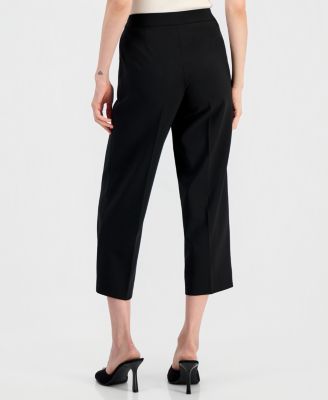 Women's Pull-On Belted Mid-Rise Wide-Leg Pants 