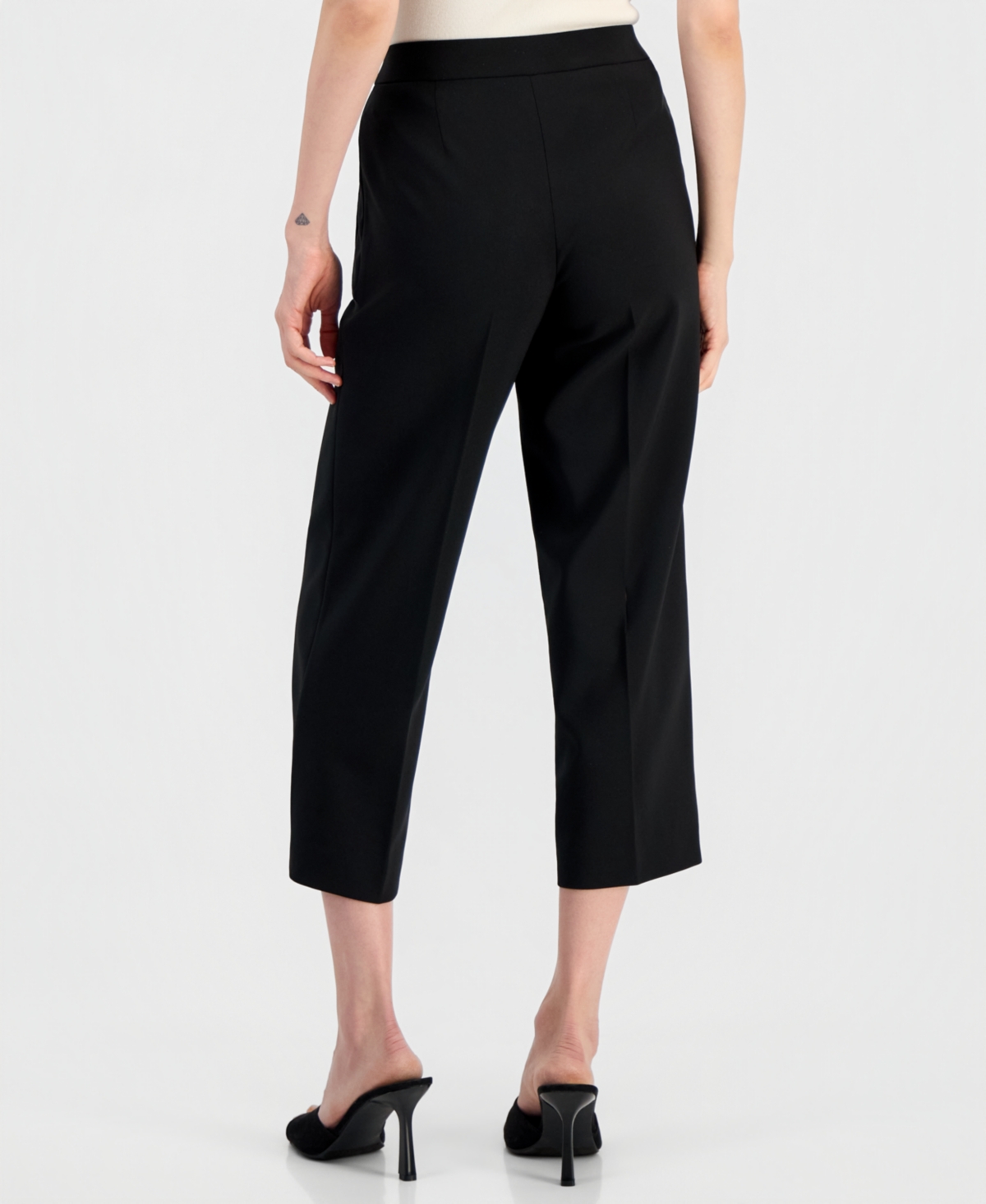 Anne Klein Women's Pull-On Belted Mid-Rise Wide-Leg Pants