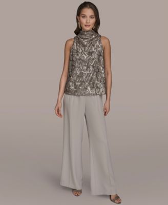 Women's Sequined Cowl Neck Top