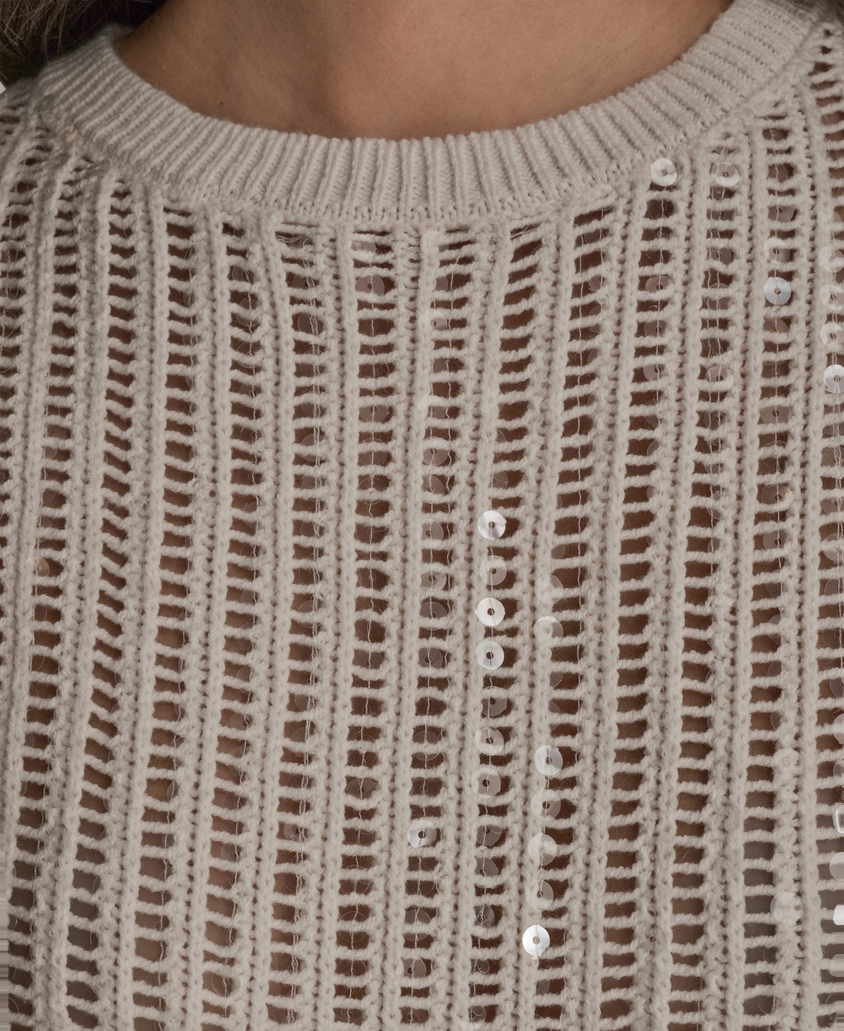 Donna Karan New York Women's Short-Sleeve Crewneck Sweater