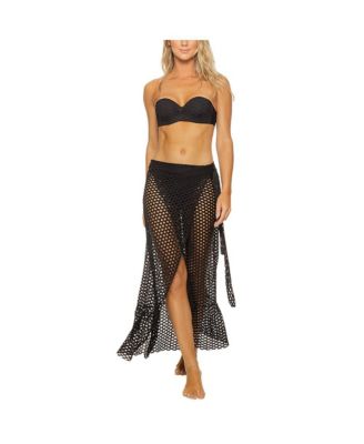 Women's Lattice Wrap Maxi Skirt Cover-up