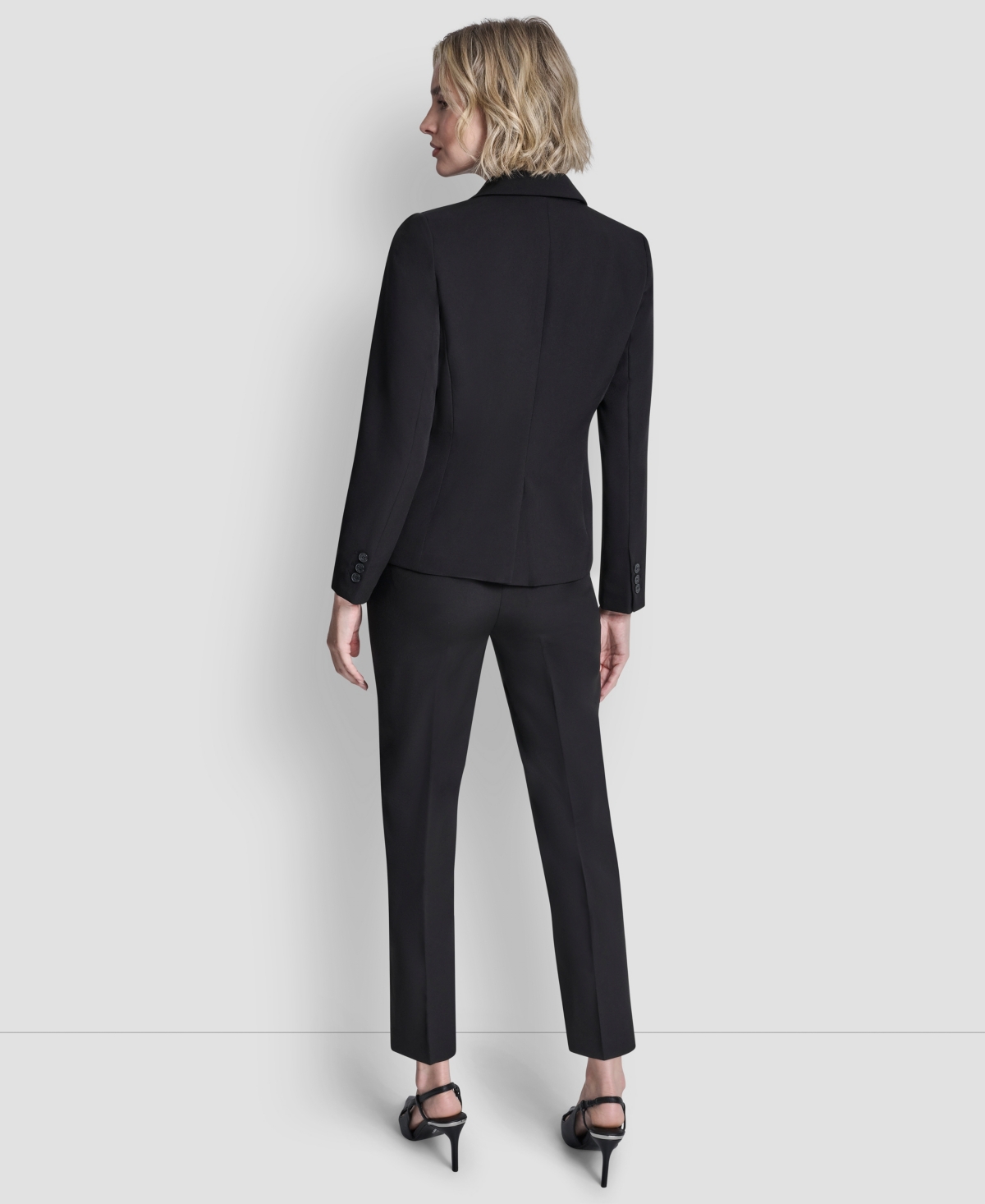 Dkny Petite Notch Collar 1-button Jacket In Black
