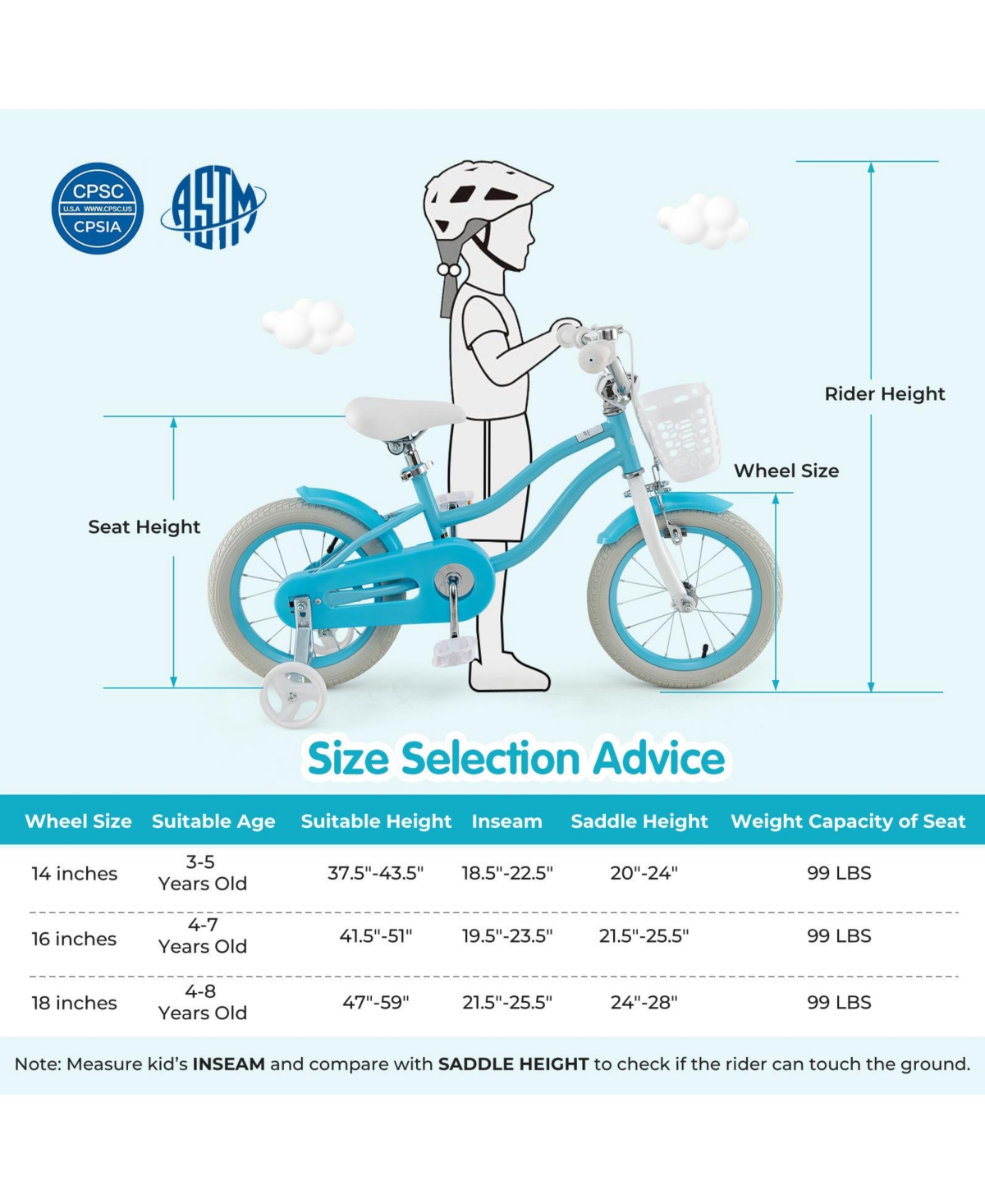 Sugift Kids Bike with Basket, Adjustable Seat & Dual Brakes