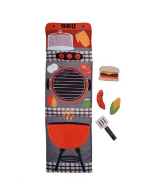 Interactive 2-n-1 Soft Toddler Hamburger/Barbeque Pillow Play Set