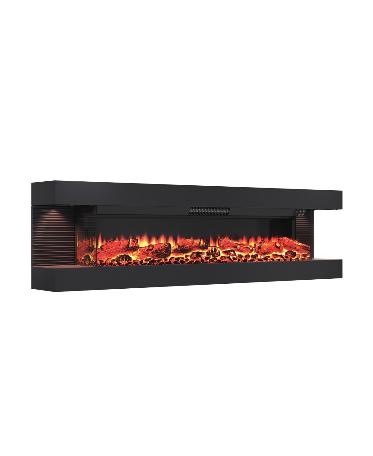 Clihome Inches Wall-Mounted Electric Fireplace With Led Lighted Mantel And Remote