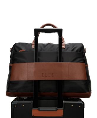 Luxe Journey 13" Twill and Faux Leather Weekender Duffel Bag