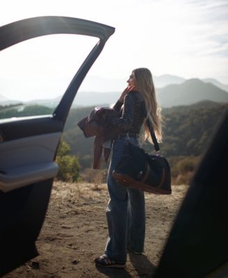 Luxe Journey 13" Twill and Faux Leather Weekender Duffel Bag