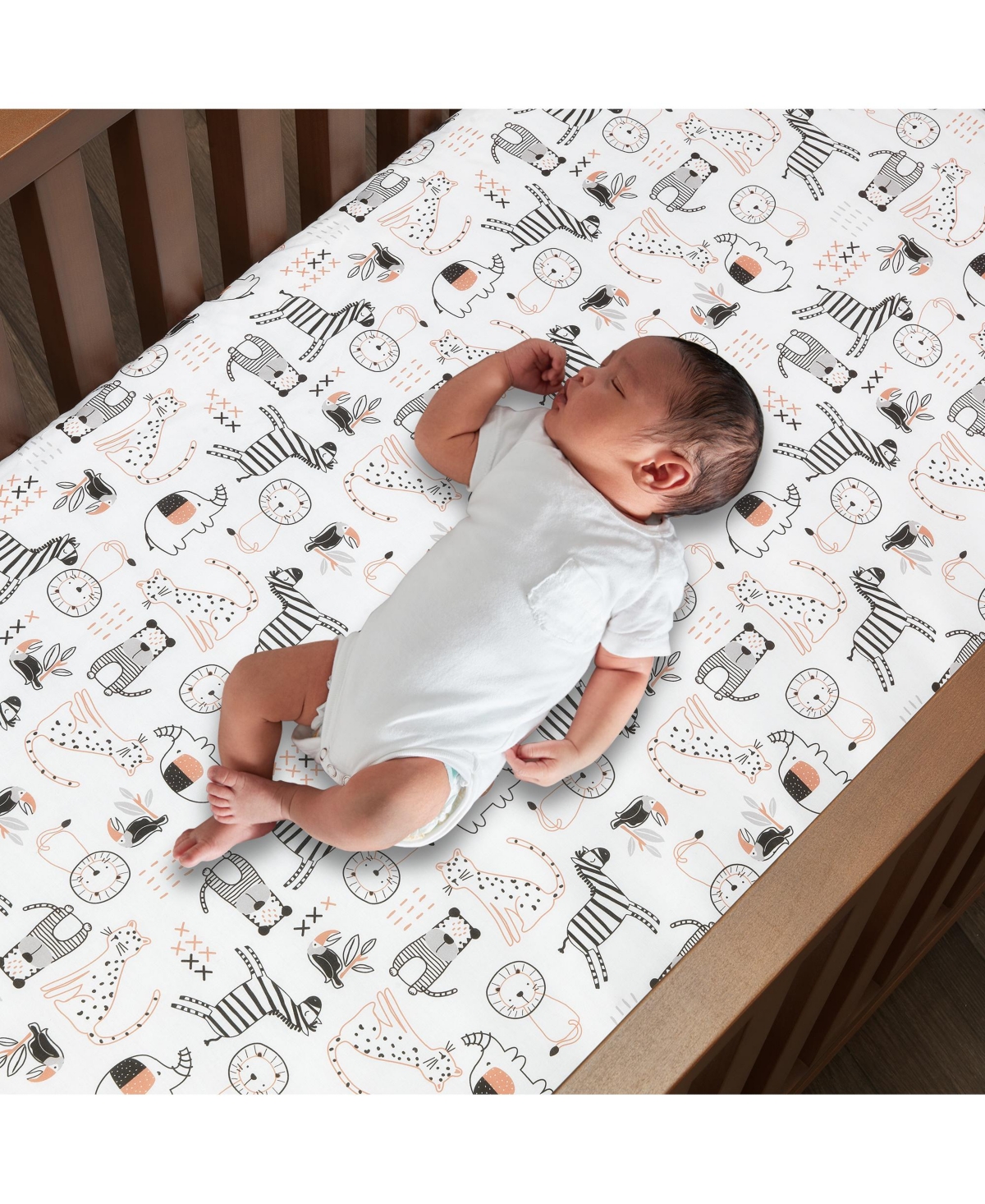 Lambs & Ivy Patchwork Jungle Animals 4-Piece Nursery Baby Crib Bedding Set