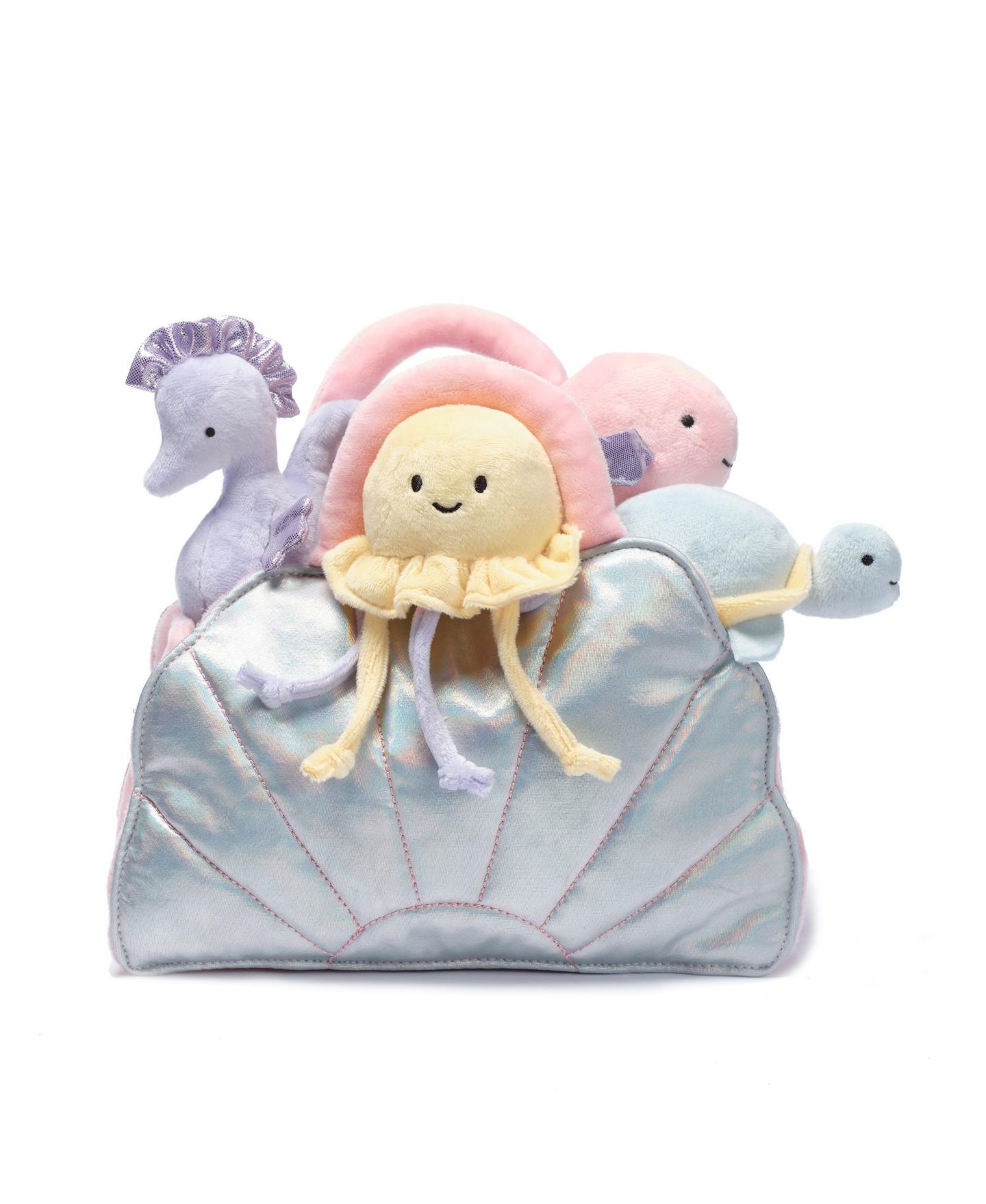 Детские мягкие игрушки Lambs & Ivy Interactive Aquatic Sea Animals Plush, 5-Piece Set, цвет: Разноцветный — фото 3