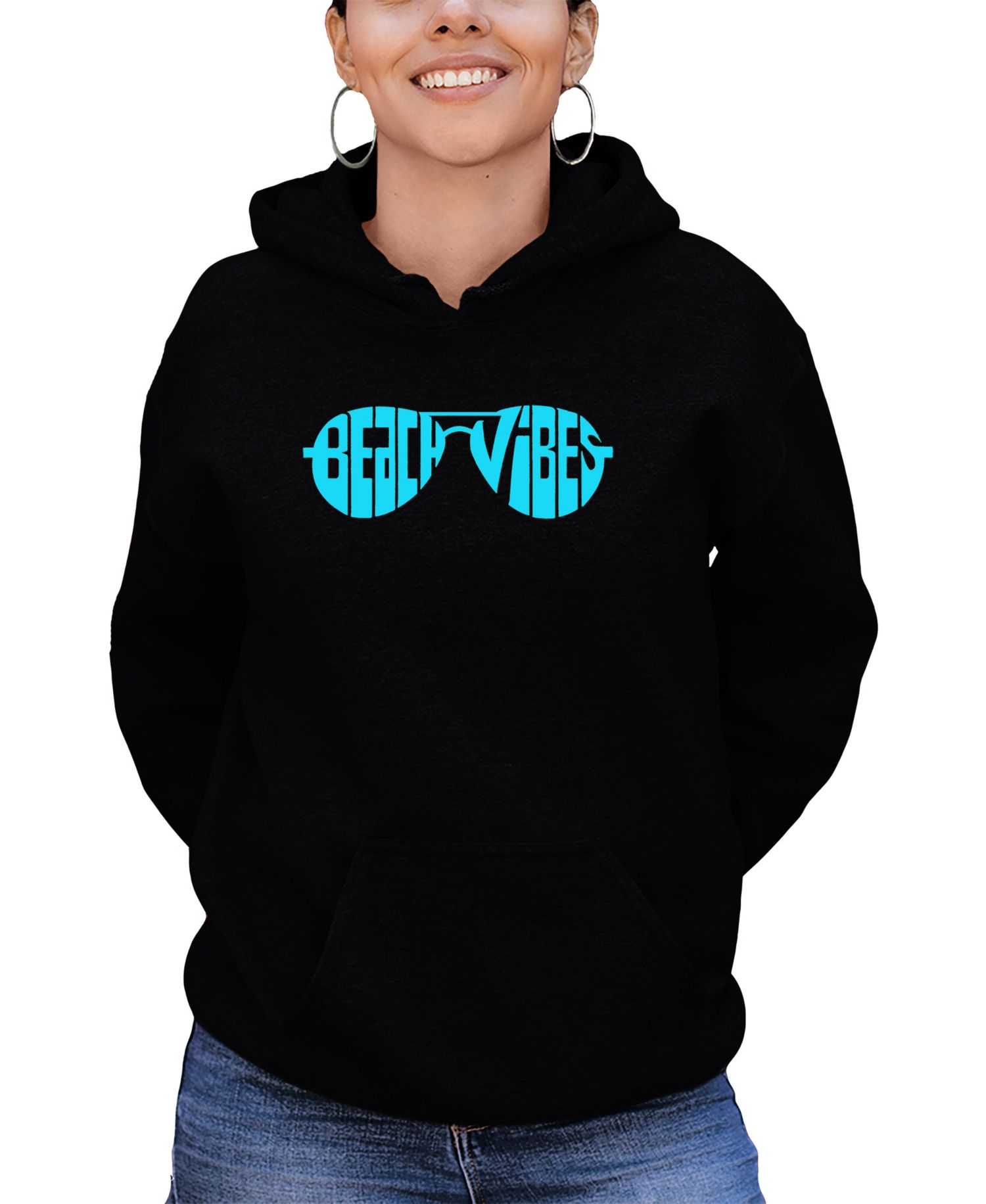 Women's Beach Vibes Word Art Long-Sleeve Sweatshirt