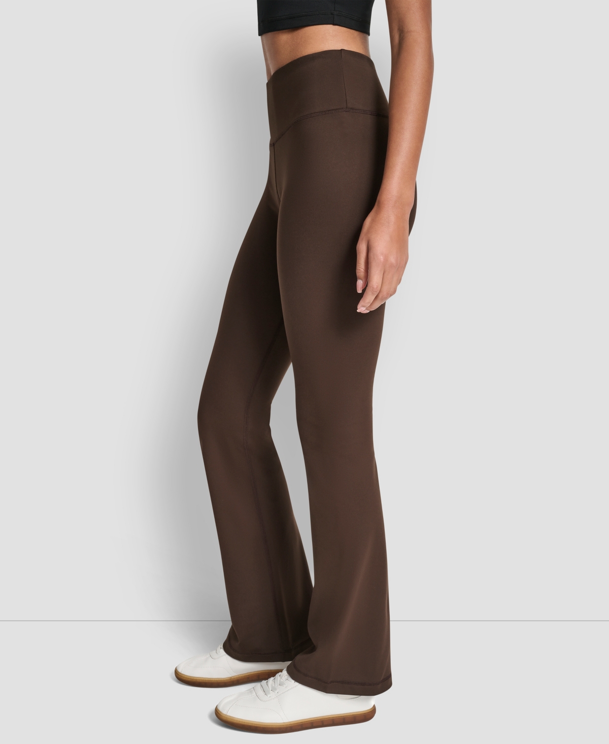 Dkny Women's Balance Compression High-waist Flared Leggings In Brown
