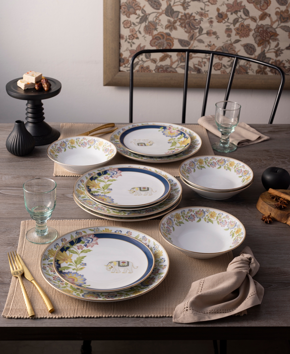 Noritake Tusker Garden 12 Pc. Dinnerware Set, Service For 4 In Multi