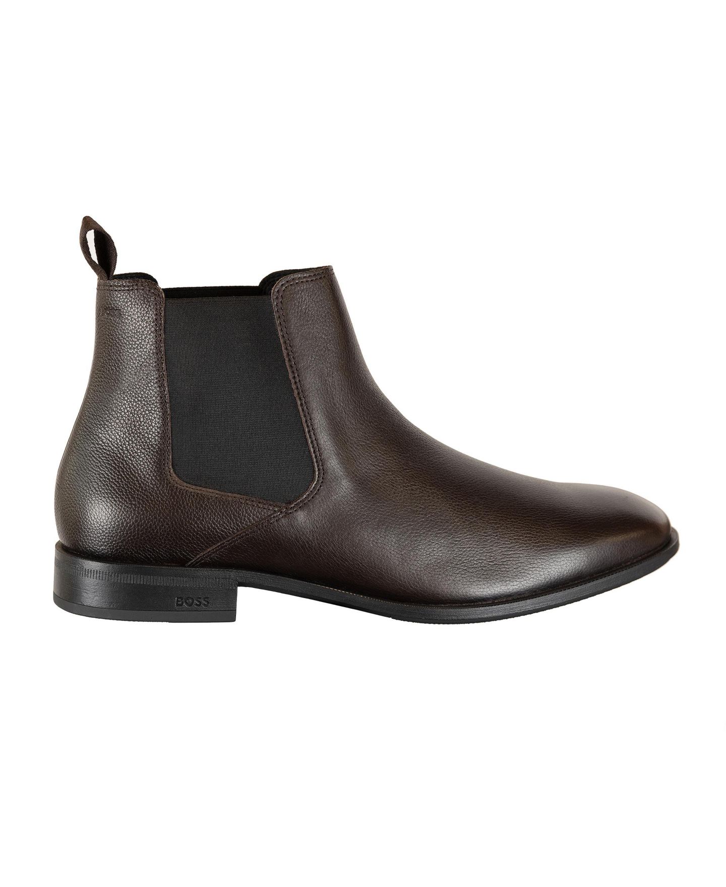 Обувь Hugo Boss Men's Colby Grainy Round Toe Shoes, цвет: Коричневый — фото 1