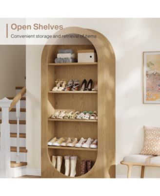 70.9-Inch Tall Arched Shoe Rack, 5-Tier Open Shoe Cabinet, Shoes Storage Organizer